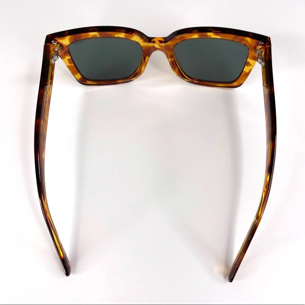 QUAY Australia Icy NEW Orange Tortoise Square Frame Sunglasses NEW